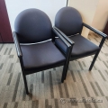 Dark Grey & Black Office Guest Side Waiting Room Chairs w/ Arms